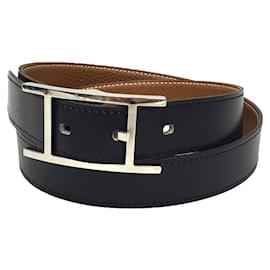 Hermès-Hermes Hermès Easy Belt-Black,Silvery,Camel