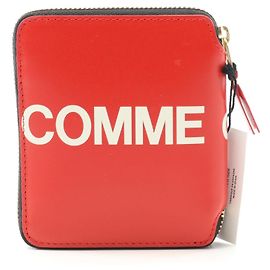 Cartera de cuero con GRAN LOGO COMME des GARCONS Roja