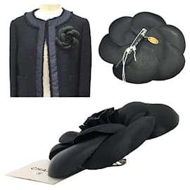 Chanel-Chanel Camellia Corsage Brooch-Black