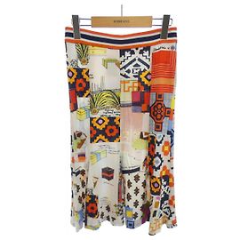 Tory Burch Rock Blau Beige Orange Marineblau