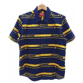Camicia da Corsa a Righe Supreme S/S Giallo Blu navy