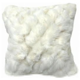 Fendi Fur Leather Cushion White
