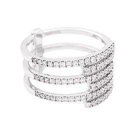 Bague Messika "Gatsby", or blanc, diamants. Autre