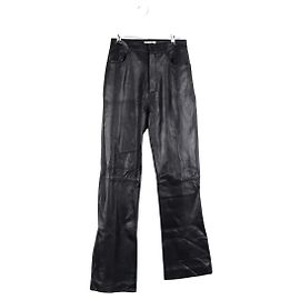 Sandro Black leather straight pants Black