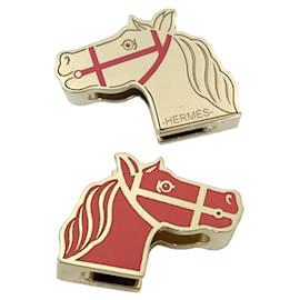 Hermès-Écharpe Cadrege Twilly d'Hermès Anneau-Rose,Doré