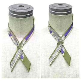 Hermès-Écharpe Cadrege Twilly d'Hermès Anneau-Rose,Doré