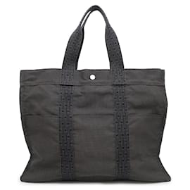 Hermès-Hermes Air Line Tote GM Canvas Handbag-Brown