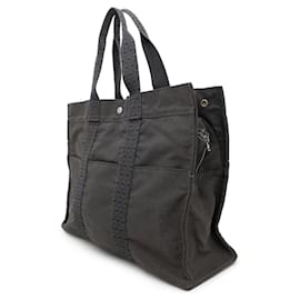 Hermès-Hermes Air Line Tote GM Canvas Handbag-Brown