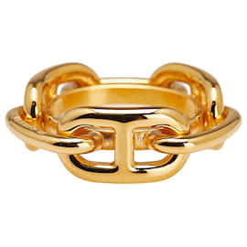 Hermès-Hermès Gold Gold Plated Chaine d'Ancre Scarf Ring-Doré