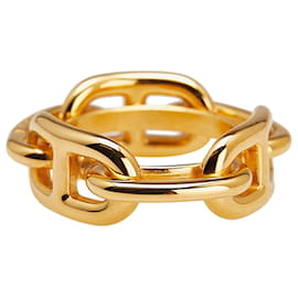 Hermès-Hermès Gold Gold Plated Chaine d'Ancre Scarf Ring-Doré