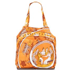 Tote Silky Pop Hermès Laranja Jogo dos Ônibus e Damas Brancas Outro