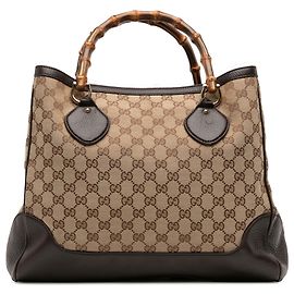 Gucci Braun Medium GG Canvas Bamboo Diana Tote Braun Beige