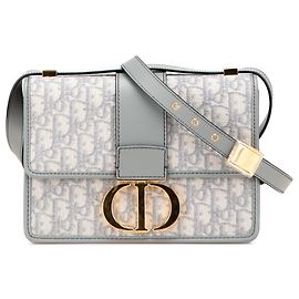 Sac 30 Montaigne en toile oblique grise Dior Marron