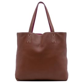 Hermès Bolsa Double Sens 36 em Clemence Marrom Outro