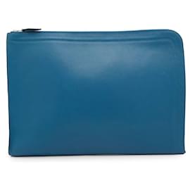 Hermès-Hermes Blue de Galice Clutch Bag-Blue