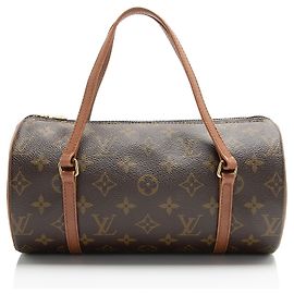 Louis Vuitton Vintage Monogram Canvas Papillon 26 Satchel Brown