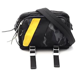 Prada-Prada Nylon Saffiano Leather Shoulder Bag-Blue