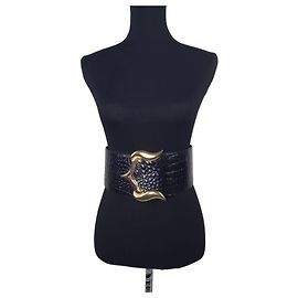 Genny high black vintage belt 1980s Black