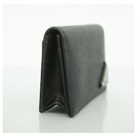 Prada-Prada Men's Black Leather Business Card Case-Black