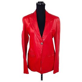 Claude Montana leather jacket Red