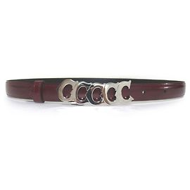 Cinturón de cuero burdeos Cartier Plata Burdeos