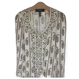 Isabel Marant Blouse Linen Ecru with Bronze Rivets Eggshell