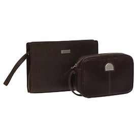 BURBERRY Clutch Bag Leder 2Set Braun Auth ti3373 Braun