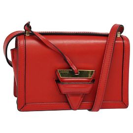 Borsa a Spalla LOEWE Barcelona in Pelle Rossa Oro Auth 138556 Rosso D'oro