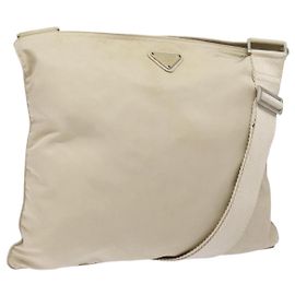 Bolsa de Ombro Prada Nylon Bege Auth bs28381 Bege