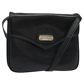 Céline Borsa a Spalla CELINE in Pelle Nera Oro Auth 139445 Nero D'oro