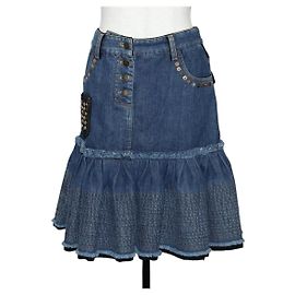 LOUIS VUITTON Skirt Denim Navy LV Auth 131200V Navy blue