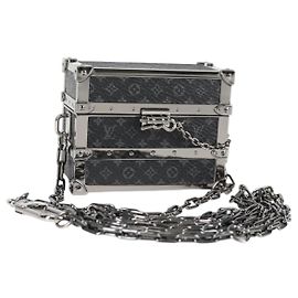 LOUIS VUITTON Trunk Box Earphone Metal M77167 LV Auth 133202SM Black