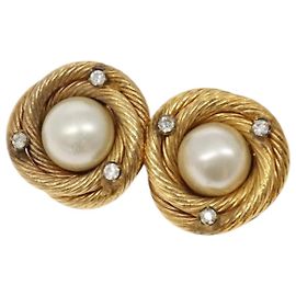 Boucles d'oreilles CHANEL Métal Doré CC Auth bs28505 Doré