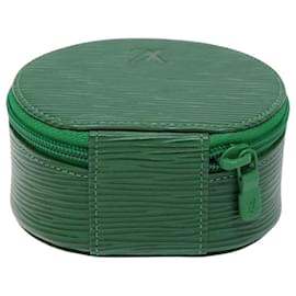 Louis Vuitton-LOUIS VUITTON Epi Ecrin Bijoux 10 Jewelry Box Green M48214 LV Auth 136304-Green