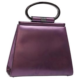 Sac à main Christian Dior en cuir verni violet Auth 138811 Violet