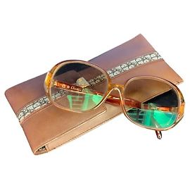 Gafas de sol vintage Christian DIOR Castaño Multicolor Naranja
