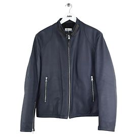 Sandro Blouson en cuir bleu Bleu