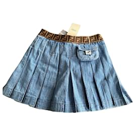 Fendi-Fendi Denim Mini Skirt-Blue