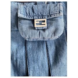 Fendi-Fendi Denim Mini Skirt-Blue