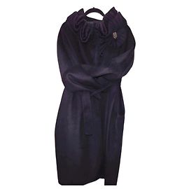 Ermanno Scervino Angora Wool Coat Black