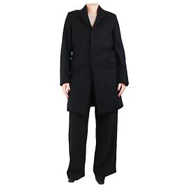 Apc Schwarzer Wollmantel - Größe L Schwarz