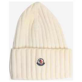 Moncler Cream wool beanie Cream