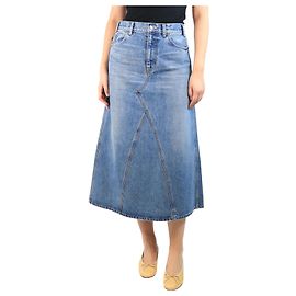 Céline Blaue Denim-Midirock - Größe UK 10 Blau