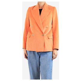 Acne Orange double-breasted corduroy jacket - size UK 6 Orange