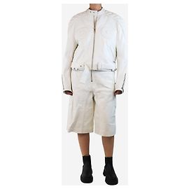 Off White White leather two-piece set - size UK 16 White