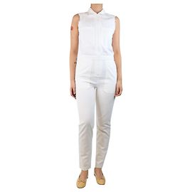 Autre Marque White sleeveless cotton jumpsuit - size S White