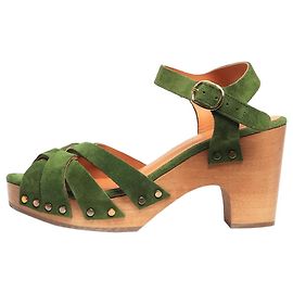 SéZane Green suede clog sandals - size EU 36 Green
