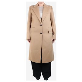 Joseph Beige einreihiger Wollmantel - Größe UK 12 Braun