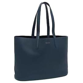 Tiffany & Co. Blue Leather Tote Bag Blue
