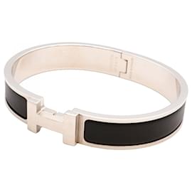 Hermès-Hermes Click-Clack PM Bangle-Black,Silvery